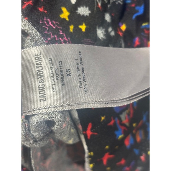 Zadig & Voltaire NWT Retouch Glam Rock Mini Dress Black/Multi Color XS MSRP $498 - Picture 9 of 10